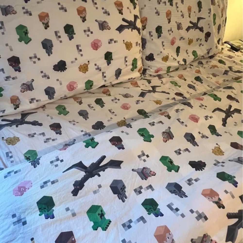2 Sets of Pottery Barn Minecraft Sheet Sets + 2 Duvets + 2 Shams (Full/Queen)